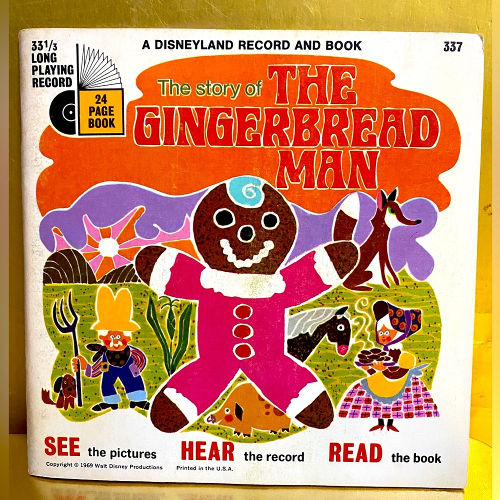 DISNEYLAND VTG 1966 VINYL RECORD & 24 PAGE BOOK THE STORY OF THE GINGERBREAD MAN